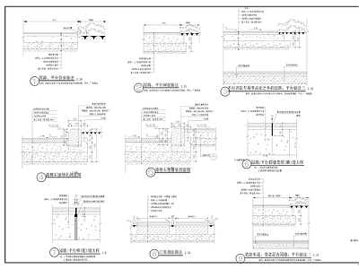 地面综合节点 通用做法 建筑顶板路面做法 台阶做法 施工图