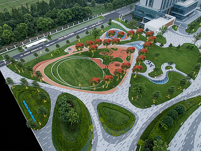 现代简约口袋公园 公园景观