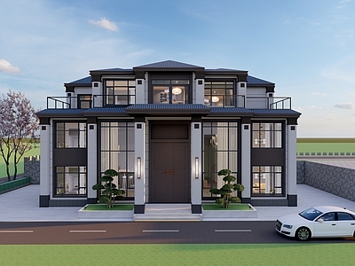 新中式别墅 别墅 新中式