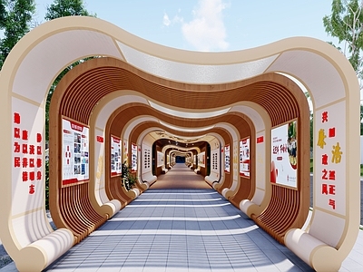 新中式廊架 廉洁 廊架 廉洁长廊 莲 文化