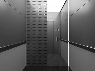 极简主义电梯间 现代电梯间 电梯轿厢