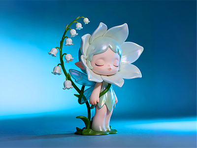 梦幻童话风雕塑摆件 百合花精灵IP 卡通摆件 潮玩 盲盒 雕塑