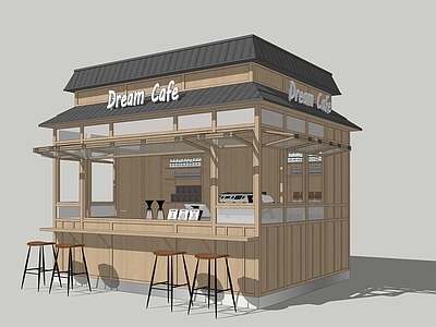 日式售卖亭 移动商铺 新中式售卖亭 咖啡店 奶茶店 摊位