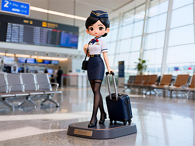 现代简约雕塑摆件 空姐IP 摆件 潮玩 雕塑 美陈
