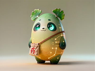 新中式虚拟人物 医药精灵IP 潮玩 雕塑 摆件 吉祥物