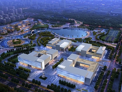 现代主义鸟瞰规划 现代商业 现代商业综合体 现代城市设计 新中式商业