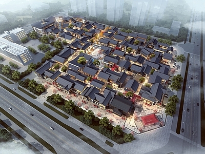新中式商业街 新中式商业街区 117亩 四川内江市 15万方商业街 城市会客厅
