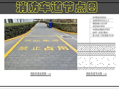 地面综合节点 消防车道节点图 施工图
