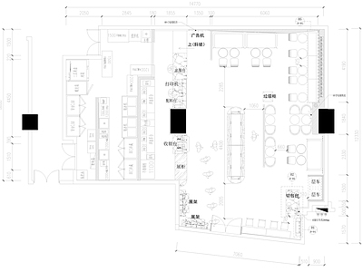 现代奶茶店 奈雪饮品 施工图