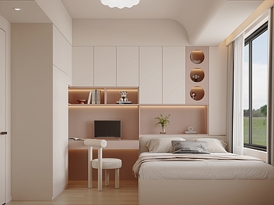 奶油风榻榻米卧室