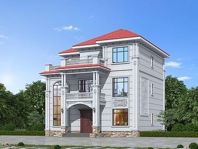 欧式别墅外观 自建房别墅