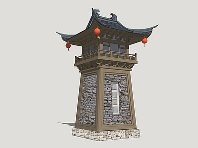 新中式小公建 古风塔楼 景观塔 观光塔