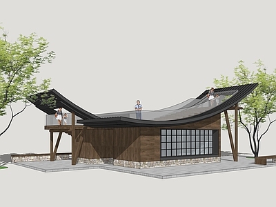 新中式小公建 骑行驿站 自行车驿站 游客服务中心 公园驿站