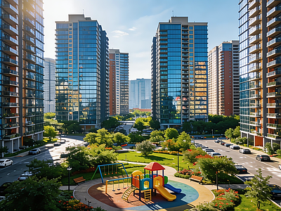 现代小区HDR 城市住宅区HDR