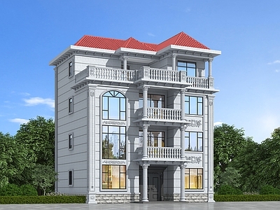 欧式别墅外观 自建房别墅