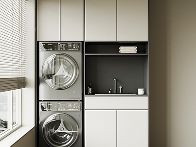 现代简约洗衣机柜