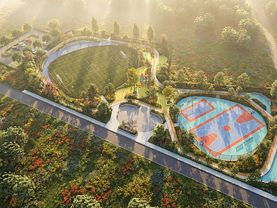 现代景观风格体育公园 街头绿地 运动公园 体育公园 城市绿地