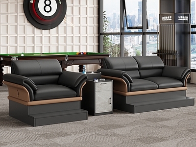 现代简约台球室 现代台球室沙发 休闲沙发 桌球室沙发 台球桌