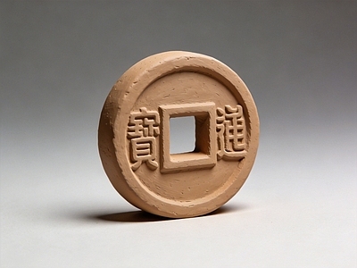 新中式其他摆件 通宝 方孔钱 泥塑 雕塑 摆件