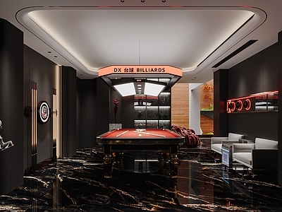 现代轻奢台球室