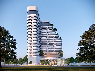 现代主义酒店建筑 商业建筑 酒店 现代风格