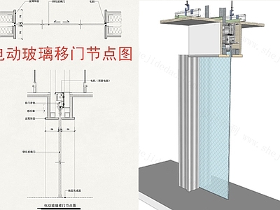 玻璃门节点 玻璃门节点 施工图