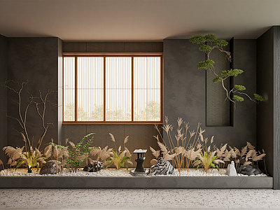 新中式阳台 绿植造景