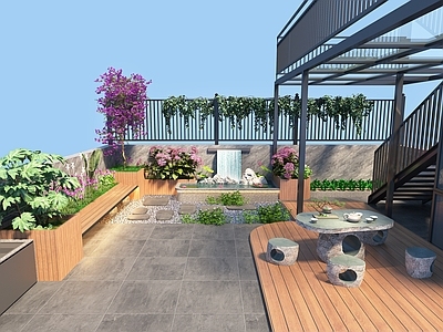 新中式屋顶花园