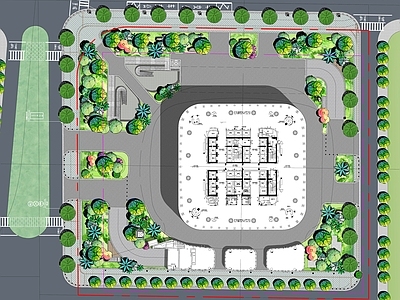 企业总部外场 办公楼广场景观 写字楼广场景观 施工图