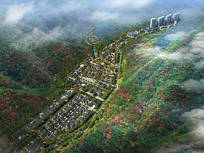 新中式鸟瞰规划 中式古建规划 中式古建