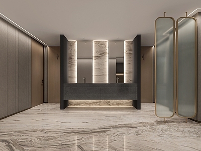 现代极简公共卫生间 公共卫生间