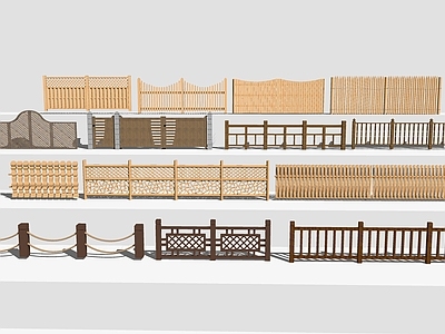原木风围栏护栏 木栏杆 木栅栏 庭院栏杆 乡村庭院 围墙围挡