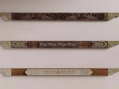 新中式梁柱节点 中式木梁 雕花横梁 梁柱结构 古建木构件