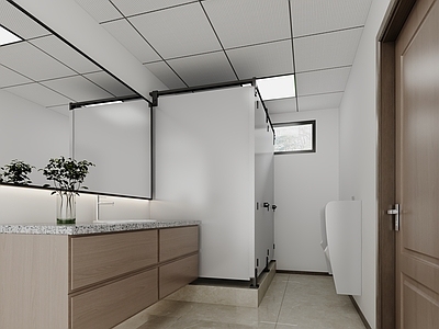 现代简约公共卫生间 现代卫生间