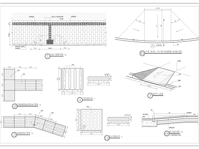 示范区景观 盲道 市政盲道 盲道砖 施工图