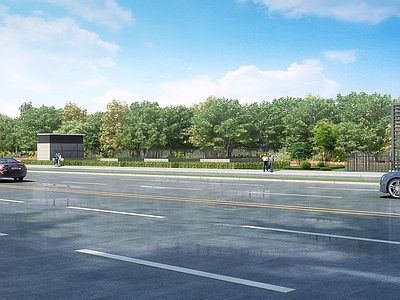 现代简约车行道路 现代地铁站 地铁站门头