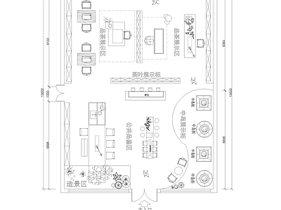 文化展厅 茶文化展厅 文化展厅 茶文化展厅平面布 茶文化展厅平面图 施工图