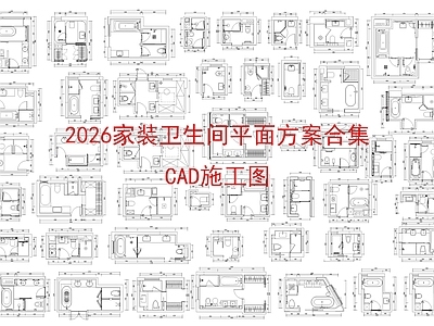 现代卫生间 家装卫生间 干湿分离卫生间 卫生间平面图 抬高式卫生间 施工图