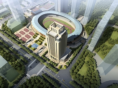 现代主义体育馆外观