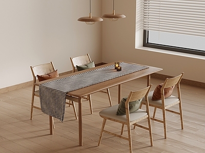 日式原木风餐桌椅