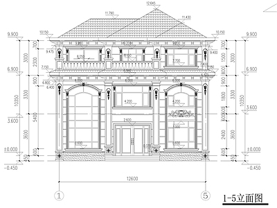 别墅 三层别墅平面图 农村自建房 别墅立面图 施工图