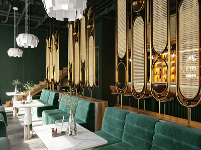 复古轻奢其他餐饮空间 咖啡茶饮 堂食 酒吧 甜品轻食