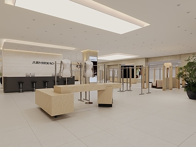 奶油风服装店 奶油风服装店 服装店前台