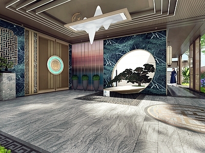 新中式别墅庭院