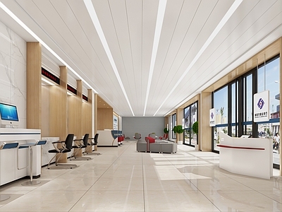 现代简约银行 银行大堂