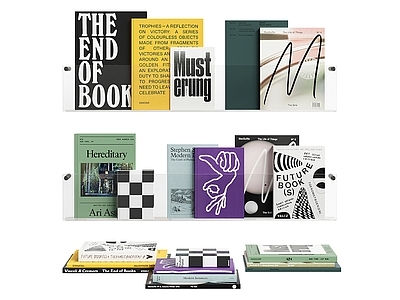 极简主义书籍 复古书籍书本 玻璃书架