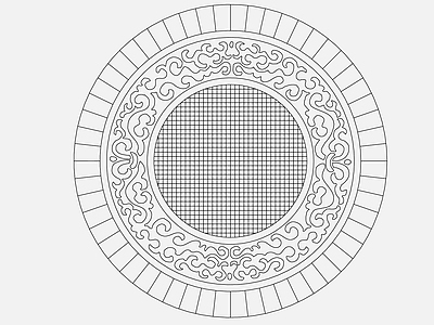 新中式欧式地面拼花 地面拼花 圆形 施工图
