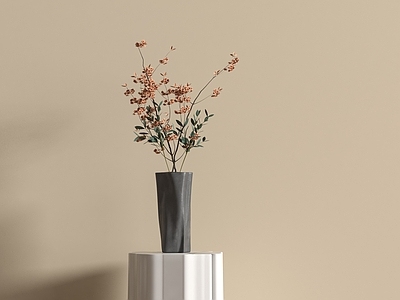 现代简约花艺 现代中古花瓶花艺 新中式花瓶  侘寂风装饰品  极简玻璃花瓶  餐桌陶瓷花瓶