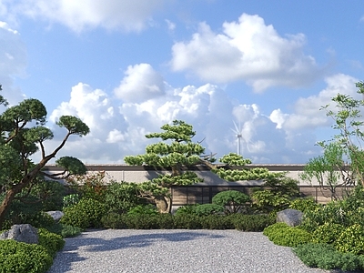 日式禅意屋顶花园 现代庭院景观  景观植物组合