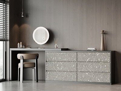 意式极简妆台妆凳 梳妆台